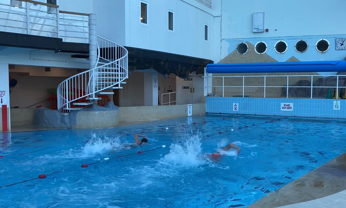 Image of Ships and Castles Pool being used for lane swimming